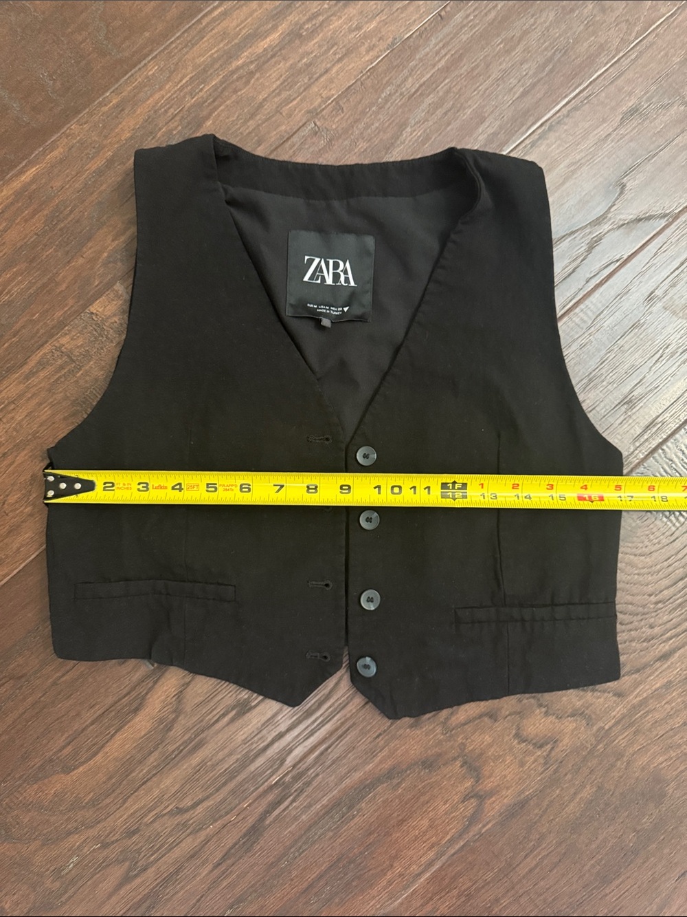 Zara Black Tailored Button Vest - Picture 6 of 7